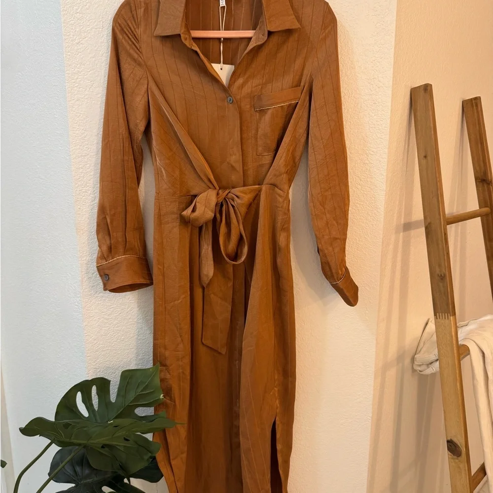 Heartloom Tan Long Sleeve Dress